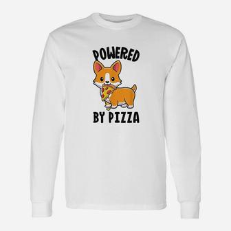 Powered By Pizza Corgi Dog Corgi Long Sleeve T-Shirt - Seseable