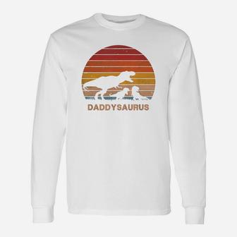Premium Dad Dinosaur Daddysaurus 2 Two Christmas Birthday Shirt Long Sleeve T-Shirt - Seseable