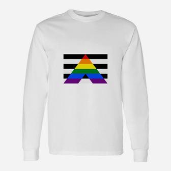 Pride Flag Straight Ally Pride Flag Long Sleeve T-Shirt - Seseable