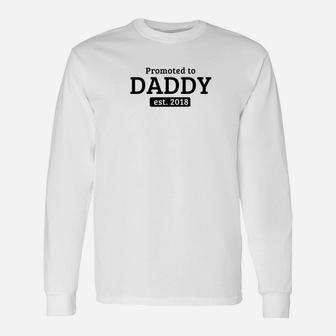 Promoted To Daddy Est 2018 Dad Christmas Long Sleeve T-Shirt - Seseable