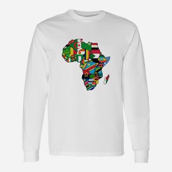 Proud African Country Flags Continent Love Long Sleeve T-Shirt - Seseable