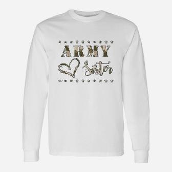 Proud Army Sister Camouflage Long Sleeve T-Shirt - Seseable