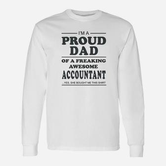 Im A Proud Dad Of A Freaking Tattooed Nurse Long Sleeve T-Shirt - Seseable