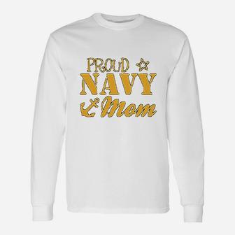 Proud Navy Mom In Navy For Mom Long Sleeve T-Shirt - Seseable