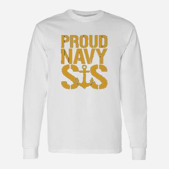 Proud Navy Sister Long Sleeve T-Shirt - Seseable
