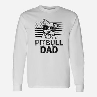 Proud Pitbull Dad Long Sleeve T-Shirt - Seseable