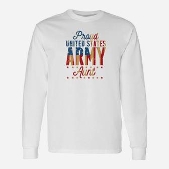 Proud United States Army Aun Us Army Aunt Apparels Long Sleeve T-Shirt - Seseable