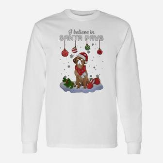 Puggle Santa Paws Classic Dog Christmas Long Sleeve T-Shirt - Seseable