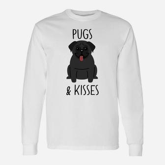 Pugs And Kisses Hugs Valentines Day Pug Long Sleeve T-Shirt - Seseable