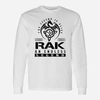 Rak Shirts Legend Alive Rak Name Shirts Long Sleeve T-Shirt - Seseable