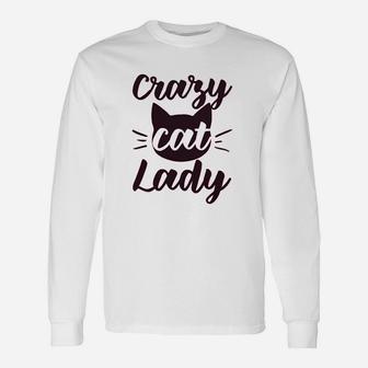 Raw Edge Crazy Cat Lady Cat Long Sleeve T-Shirt - Seseable