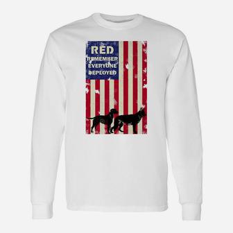 Red Friday Military Dogs Patriotic Idea Long Sleeve T-Shirt - Seseable