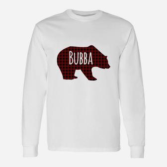 Red Plaid Bubba Bear Buffalo Matching Pajama Long Sleeve T-Shirt - Seseable