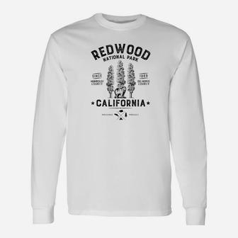 Redwood National Park Vintage California Bear Long Sleeve T-Shirt - Seseable
