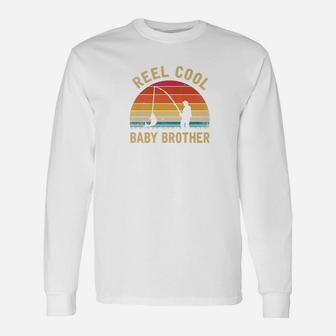 Reel Cool Baby Brother Fish Fishing Shirt Fathers Day Long Sleeve T-Shirt - Seseable