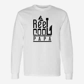 Reel Cool Papa Awesome Fishing Fathers Day Long Sleeve T-Shirt - Seseable