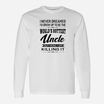 Relative Worlds Hottest Uncle Daddy Men Long Sleeve T-Shirt - Seseable