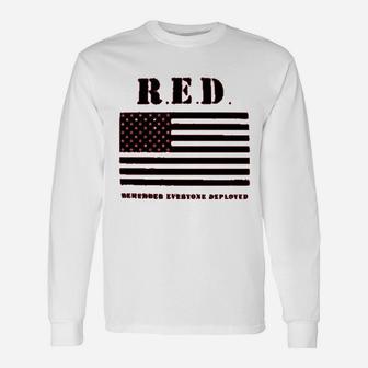 Remember Everyone Deployed Red Friday Flag Military Long Sleeve T-Shirt - Seseable