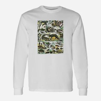 Reptiles Collection Chart Turtle Snake Species Vintage Long Sleeve T-Shirt - Seseable