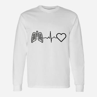 Respiratory Therapy Heartbeat Respiratory Therapist Long Sleeve T-Shirt - Seseable
