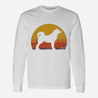 Retro Akita Inu Dog Mom Dog Dad Vintage Akita Inu Long Sleeve T-Shirt - Seseable