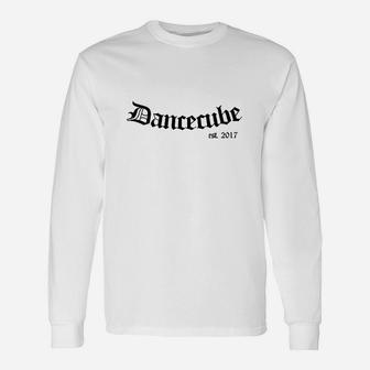 Retro Dancecube Schriftzug Langarmshirts Weiß, Kollektion 2017 - Seseable