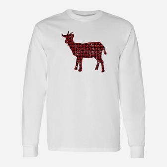 Retro Distressed Christmas Lumberjack Goat Trending Long Sleeve T-Shirt - Seseable