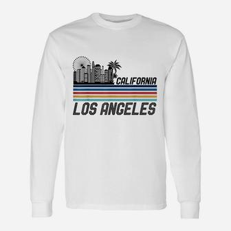 Retro Los Angeles Skyline Vintage 70s Los Angeles Long Sleeve T-Shirt - Seseable