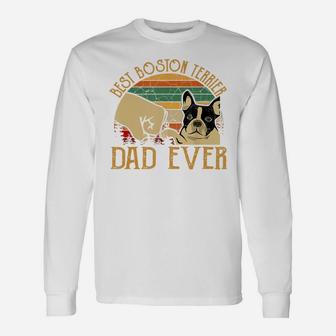 Retro Vintage Best Boston Terrier Dad Ever T-shirt Long Sleeve T-Shirt - Seseable