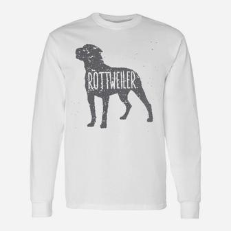 Rottweiler Dog Silhouettes Long Sleeve T-Shirt - Seseable