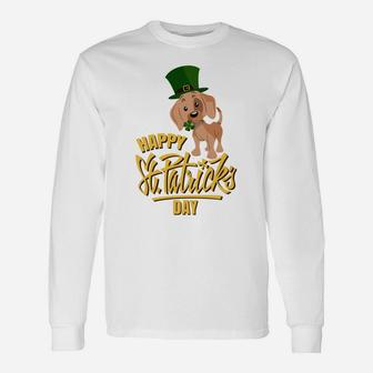 Saint Patricks Day Dog For Dachshund Lovers Long Sleeve T-Shirt - Seseable