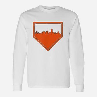 San Francisco Baseball Home Plate Vintage Long Sleeve T-Shirt - Seseable