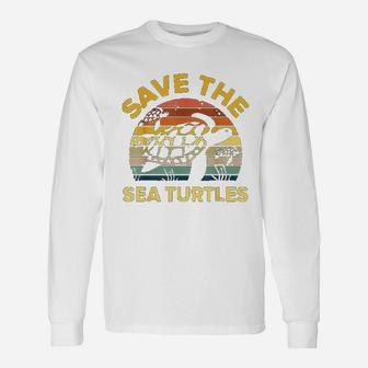 Save Sea Turtle Lover Vintage Skip A Straw Ocean Long Sleeve T-Shirt - Seseable
