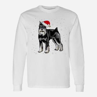 Schnauzer Christmas Xmas Schnauzer Dog Te Long Sleeve T-Shirt - Seseable