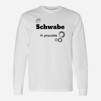 Schwabe in Process Langarmshirts, Lustiges Schwaben-Motiv mit Zahnrädern - Seseable