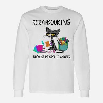 Scrapbooking Cat Long Sleeve T-Shirt - Seseable
