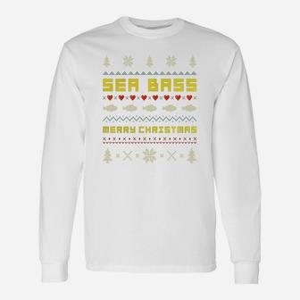 Sea Bass Christmas Ugly Christmas Sweater Long Sleeve T-Shirt - Seseable