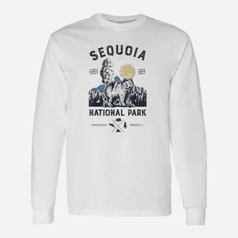 Sequoia National Park Vintage California Bear Long Sleeve T-Shirt - Seseable