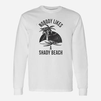 Shady Beach Cute Vacation Vintage Long Sleeve T-Shirt - Seseable