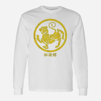 Shotokan Tiger Karate Symbol Gold Martial Art Long Sleeve T-Shirt - Seseable