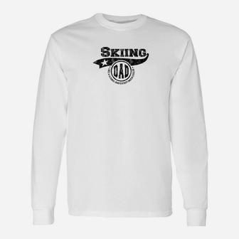 Skiing Dad Fathers Day Father Sport Men Long Sleeve T-Shirt - Seseable