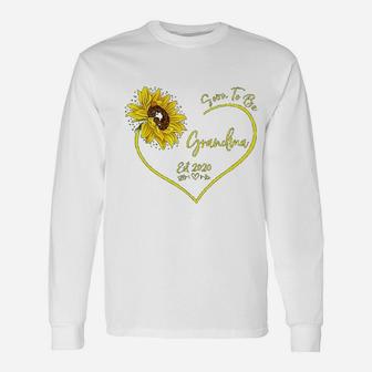 Soon To Be Grandma Promoted To Grandma Sunflower Long Sleeve T-Shirt - Seseable