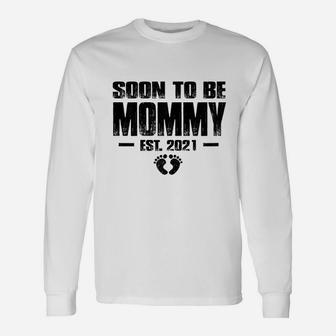 Soon To Be Mommy 2021 Expecting Mom Vintage New Mama Long Sleeve T-Shirt - Seseable
