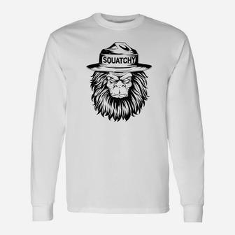 Squatchy Bigfoot Sasquatch Hat Smokey Vintage Bear Long Sleeve T-Shirt - Seseable