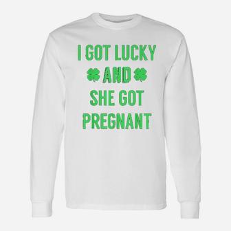 St Patricks Day Announcement For Dad To Be Long Sleeve T-Shirt - Seseable