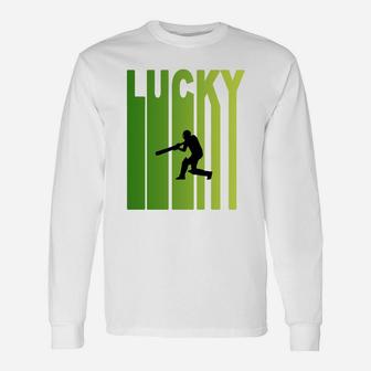 St Patricks Day Lucky Cricket Sport Lovers Long Sleeve T-Shirt - Seseable