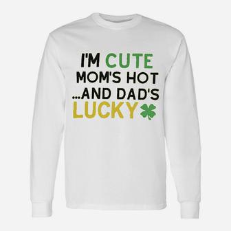 St Patricks Day Onesie Outfit Dads Lucky Long Sleeve T-Shirt - Seseable