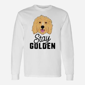 Stay Golden Goldendoodle Women Dog Puppy Doodle Long Sleeve T-Shirt | Seseable CA