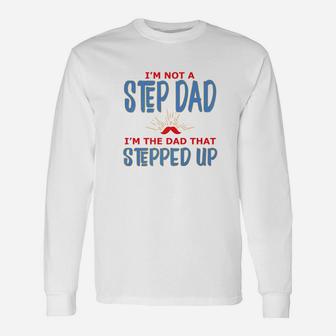 Stepdad From Daughter Wedding Fathers Day Shirt Stepson Long Sleeve T-Shirt - Seseable