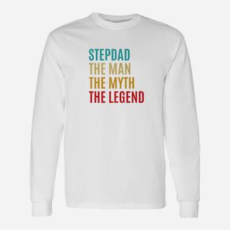 Stepdad The Man The Myth The Legend Stepdad Fathers Day Premium Long Sleeve T-Shirt - Seseable